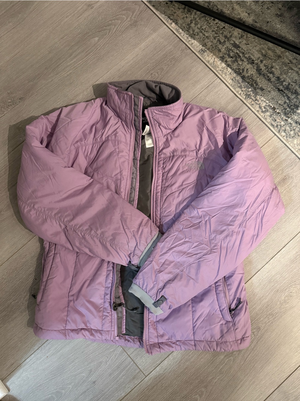 The North Face Lilac and Gray Quilted Jacket